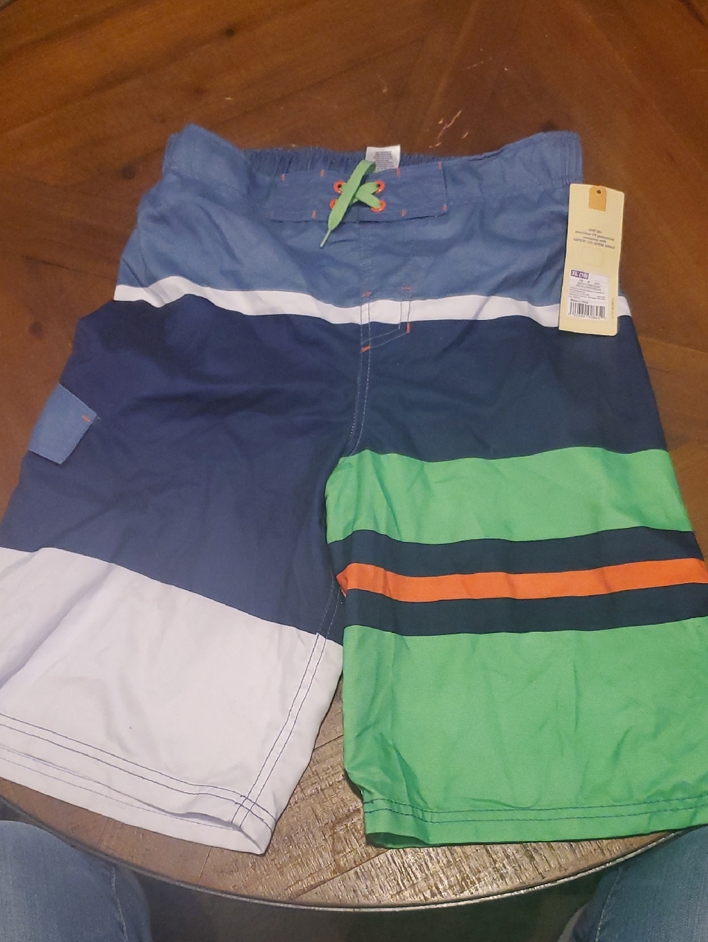 Cherokee Boys Colorblock Swim Trunks - Blue, Green, Orange, White